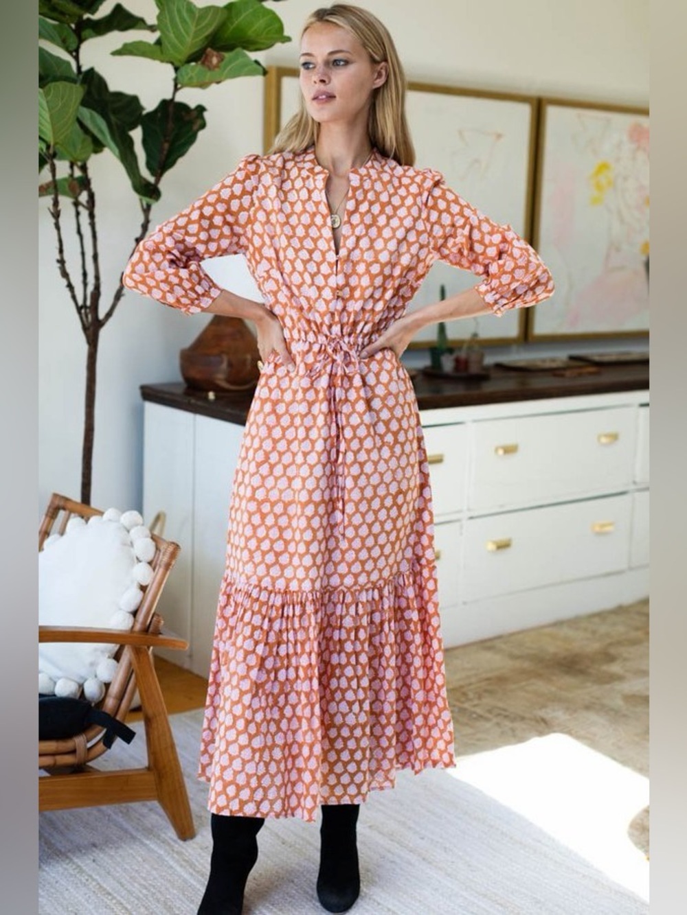 Emerson Fry India Collection Frances Cotton Maxi Dress in Gigi Floral Print